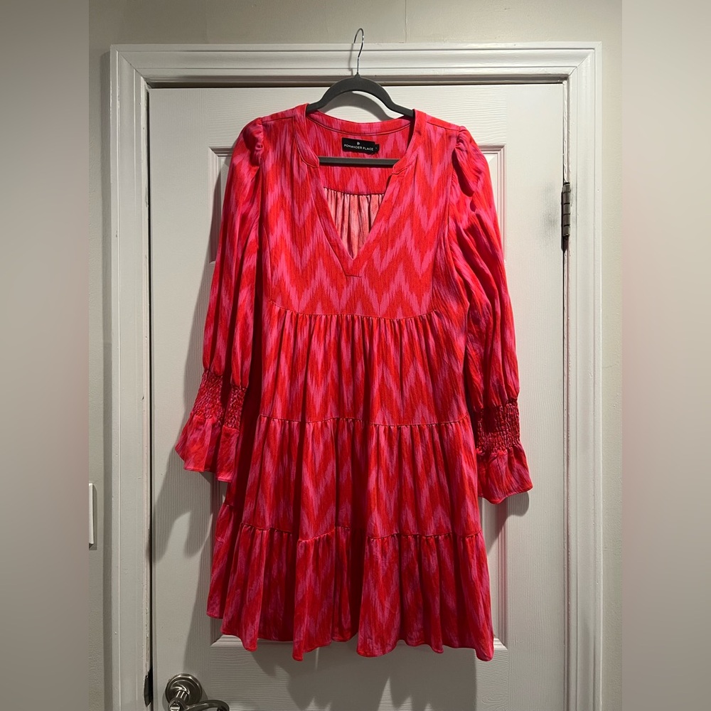 Tuckernuck Red and Pink Chevron Dress